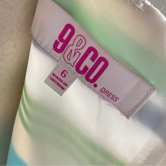 NINE & CO. Striped Cotton Fit & Flare Dress with Pockets, Size 6 - Picture 6 of 9